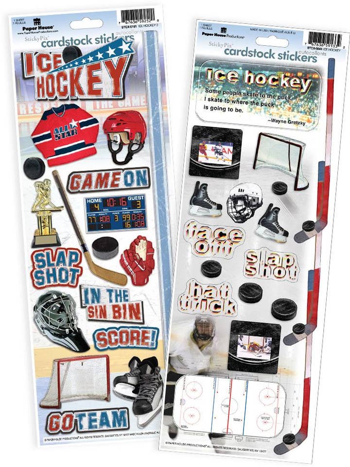Pegatina para hockey sobre hielo, 2 unidades para venta al por mayor de Paper House Productions