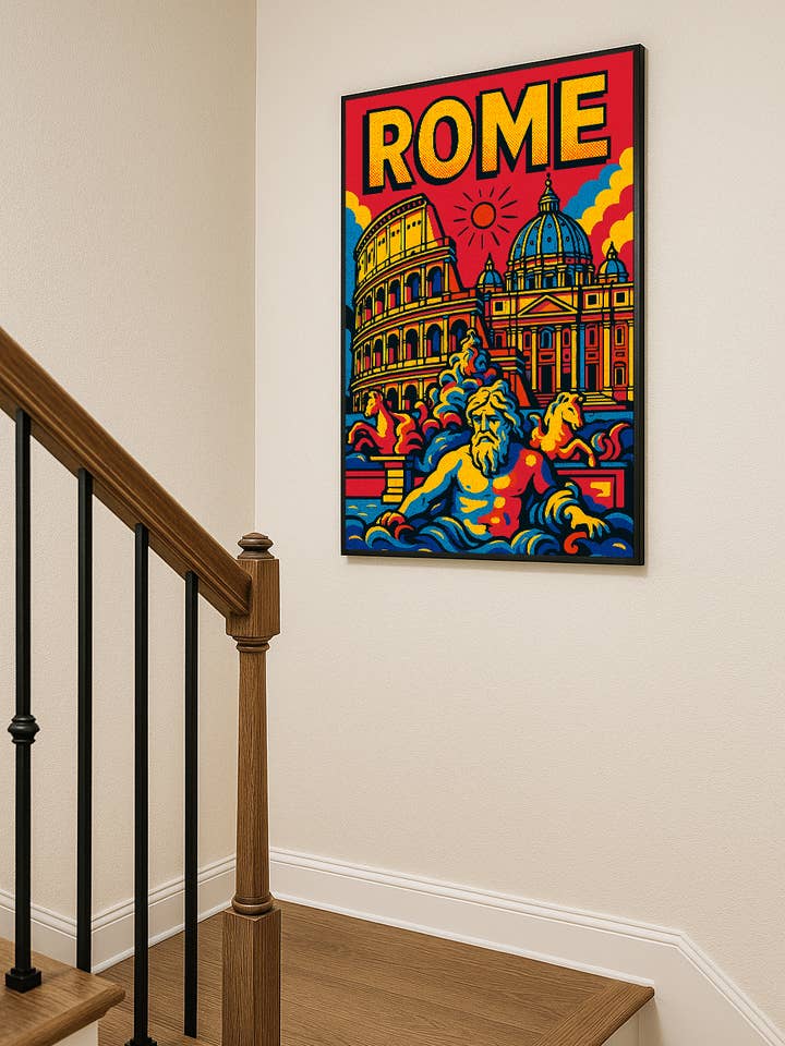 Rome Icons Poster – Modern Italian Wall Art for wholesale by Facciamo Cosi