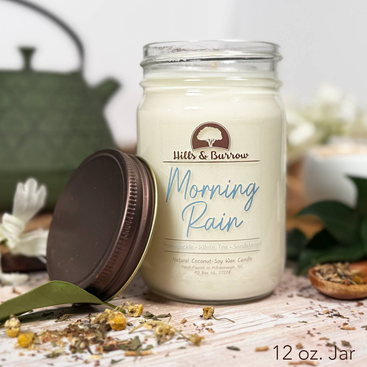Hills & Burrow - Venta al por mayor Velas en tarros - Lluvia de la Mañana – Vela de Lluvia Fresca, Madreselva y Aire Limpio2