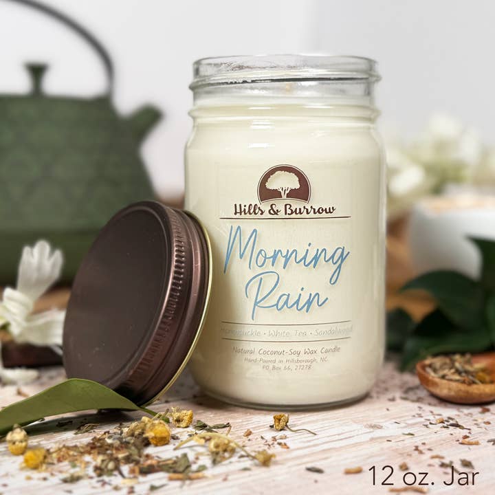 Hills & Burrow - Venta al por mayor Velas en tarros - Lluvia de la Mañana – Vela de Lluvia Fresca, Madreselva y Aire Limpio2