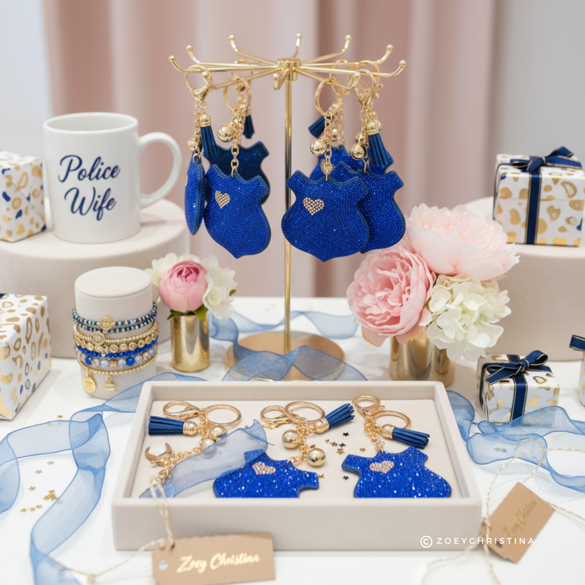 Zoey Christina – wholesale Nyckelringar - Dam – Strassmärke Väsksmycke – Brandman & Polis Nyckelring2