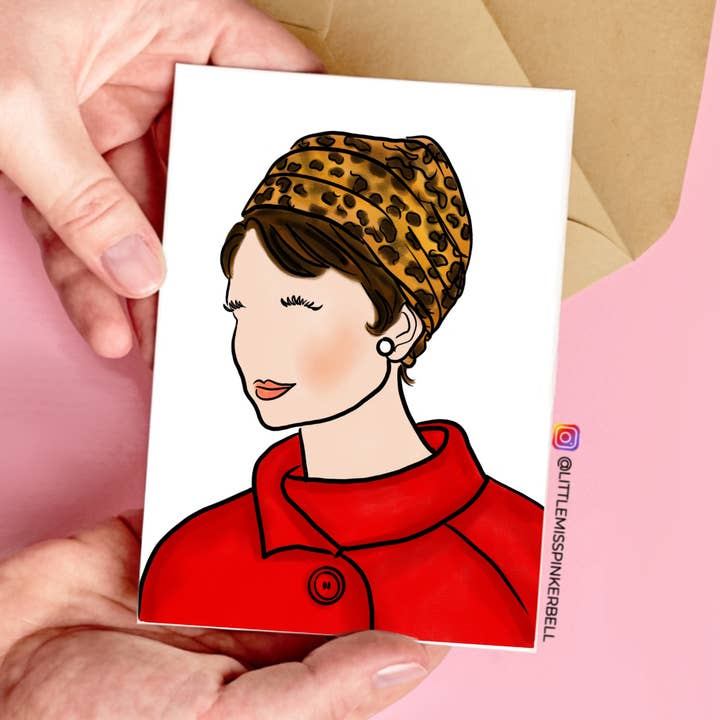 Aubrey Hepburn Greeting Card- Classic Movie Charades Card for wholesale by Little Miss PinkerBell