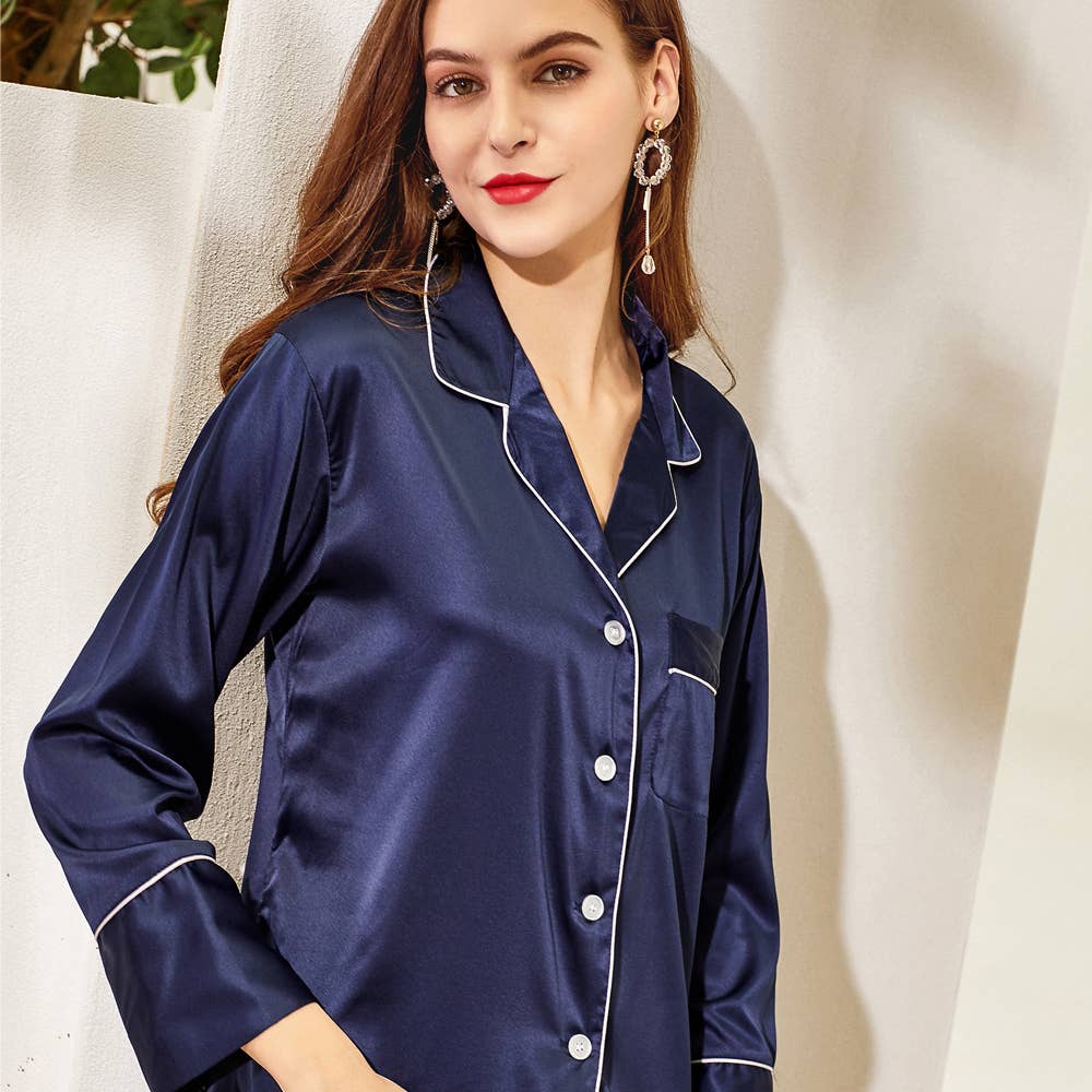 Mackleys – wholesale Sleepwear set – Women's – PREORDER Plain Long Sleeve and Pants PJ Set17