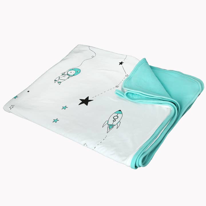 Couverture d'été pour tout-petits - Aqua Space pour la vente par Milky Chic