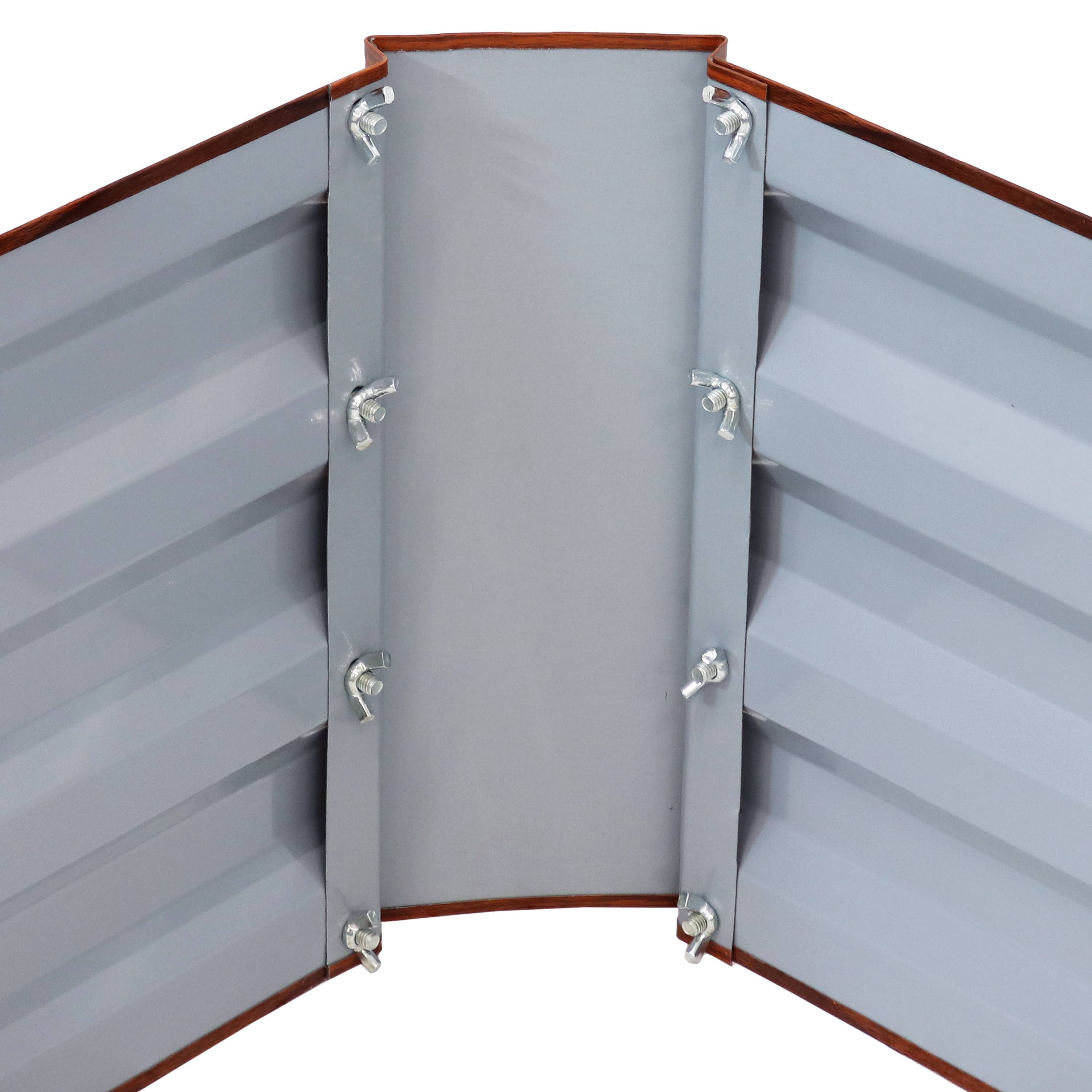 Sunnydaze Decor - Wholesale Planter Box - Steel L-Shaped Raised Garden Bed - 59.5 in - Woodgrain11