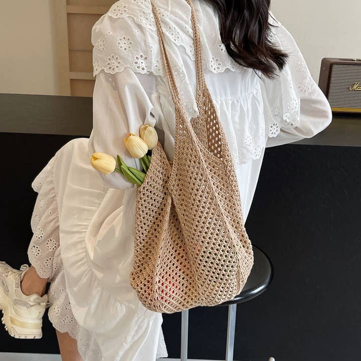 NINEXIS - Wholesale Tote Bag - Women's - CWAB5061_NEW STRAW KNITTED HOLLOW WOVEN BAG