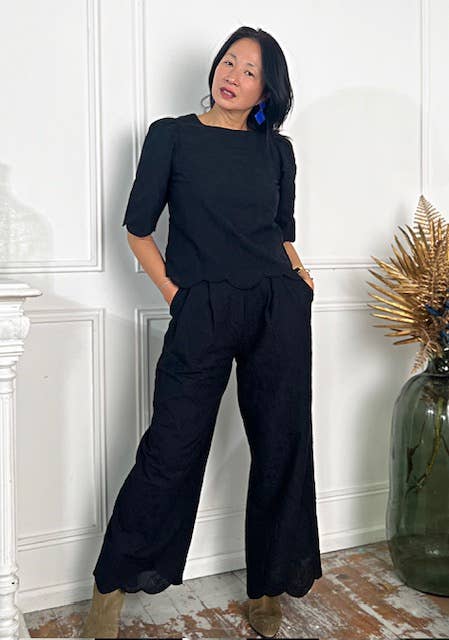 MY DRESS MADE - Wholesale Fabric - Black English embroidery fabric LUNA - 100% cotton6