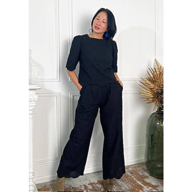 MY DRESS MADE - Wholesale Fabric - Black English embroidery fabric LUNA - 100% cotton6