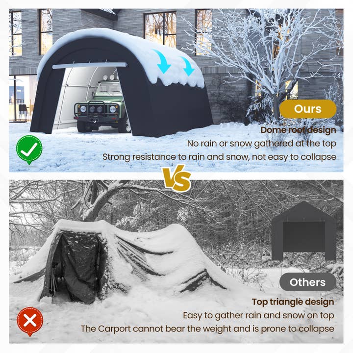 Heynemo - Wholesale Tent - Domed Carport, Portable Garage with 2 Roll up Doors
