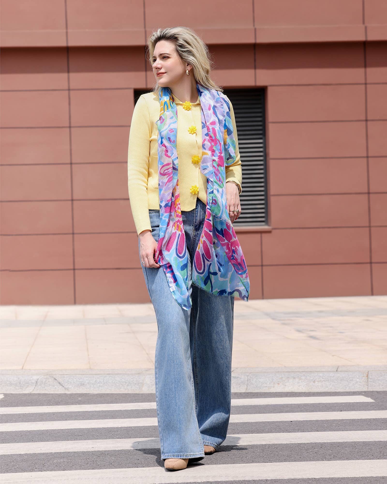 Emilie collection - Wholesale Scarf - Women's - Scarf with glitter and print14