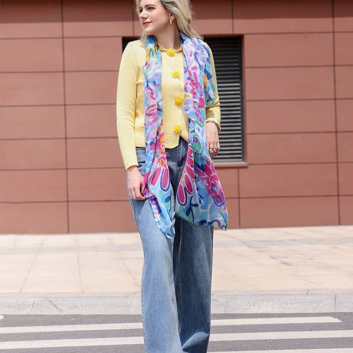 Emilie collection - Wholesale Scarf - Women's - Scarf with glitter and print14