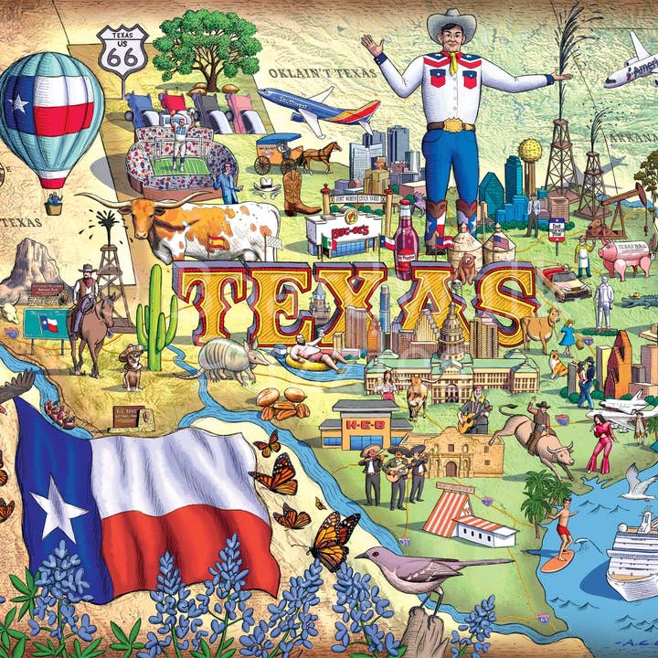 Boardwalk Puzzle Company - Wholesale Puzzle - Adult - Big Texas - 500 Piece1