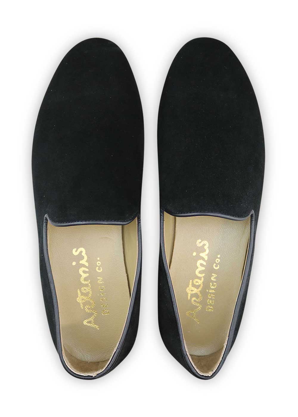 Artemis Design Co. – Großhandel Loafer – Herren – Herren-Mokassins aus Veloursleder, Tiefschwarz