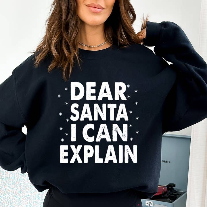 LA Shirt Company - Wholesale Graphic Sweatshirt - Women's - Dear Santa I Can Explain - Sweatshirt & Hoodie2