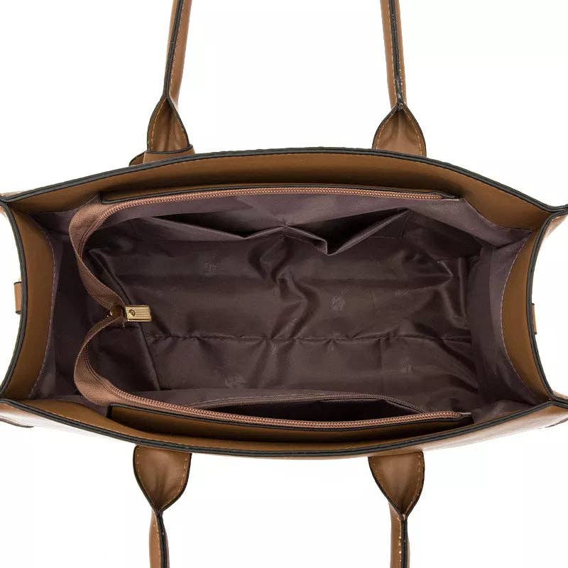 Savoy Active – wholesale Väska med handtag – Dam – Ashbury Faux Crocodile Handväska Set (3-Pack) - BRUN2