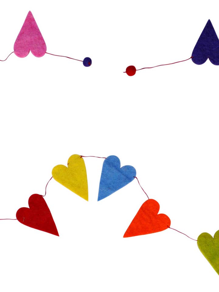 60" Filzgirlanden, MEHRERE HERZEN für den Großhandel von Giftsland