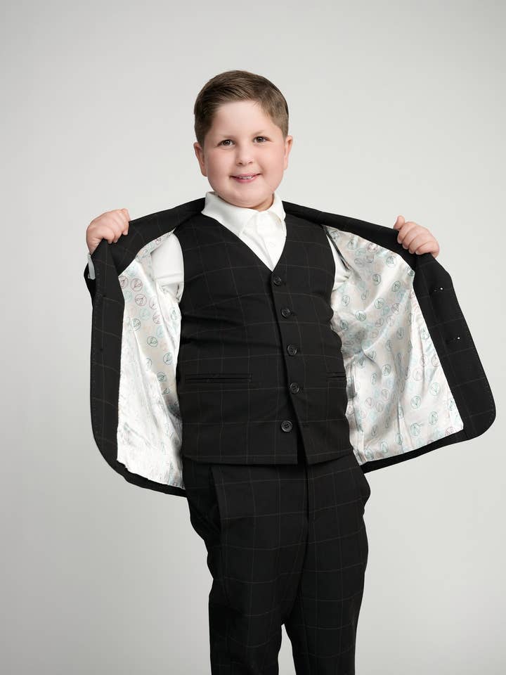 Chaleco de vestir negro con ventana para venta al por mayor de Mofi Boys Clothing