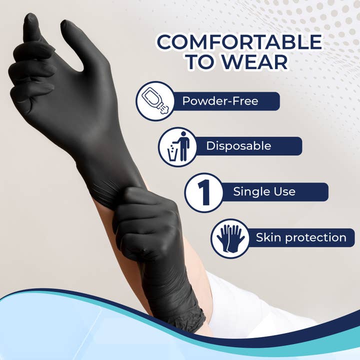 Concentric Health Alliance - CHA Supply - Wholesale Gloves - Unisex - CHA Essential Nitrile Exam Gloves - Black4
