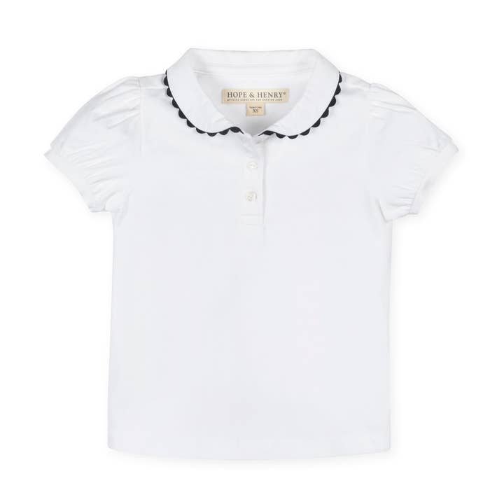 Polo à manches bouffantes en coton biologique pour la vente par Hope and Henry