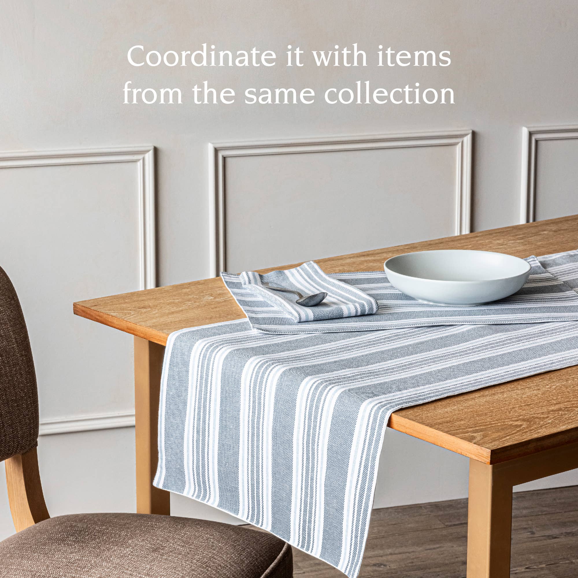 over&back - Wholesale Table Runner - Striped Woven Table Runner – 18x1082