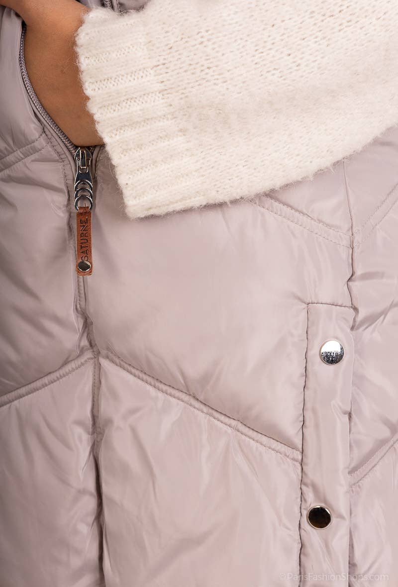 Saturne Paris - BIG SIZE EXCLUSIVE - Wholesale Outerwear Vest - Women's - Quilted Sleeveless Puffer Vest - Plus Size TG587