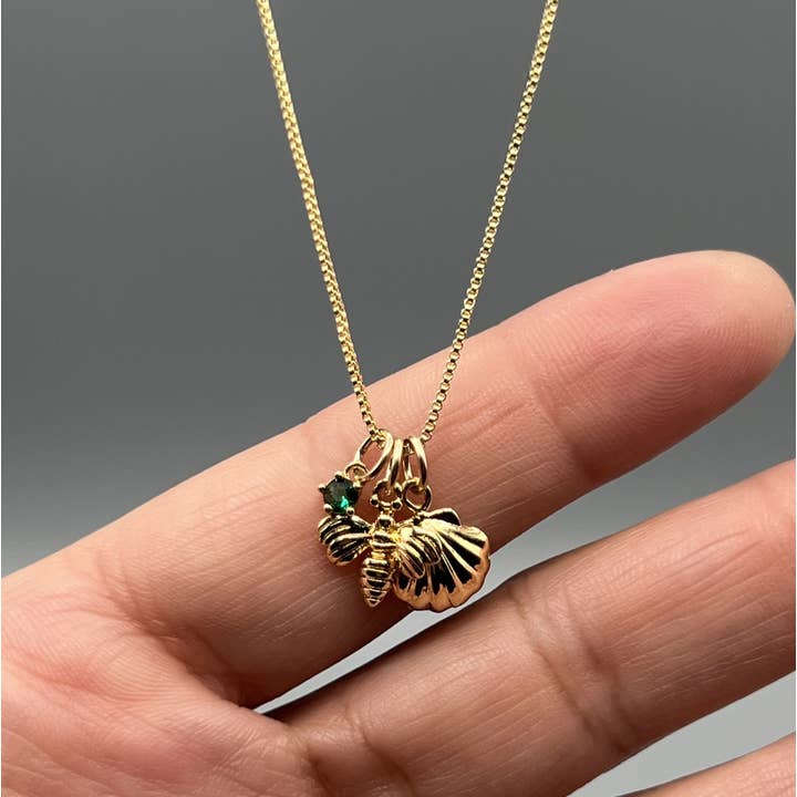 Something Silver - Vente Breloques/médailles personnalisées - Charms Mini Ronds en Or avec Pierre de Naissance13