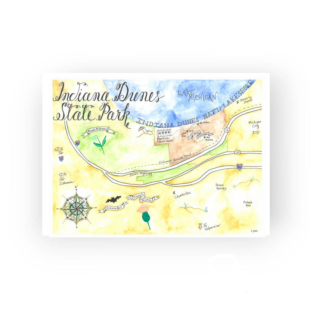 Emily Drew Yates Art & Illustration - Wholesale Postcard - Postcards - Watercolor Calligraphy Maps - 31 Maps31