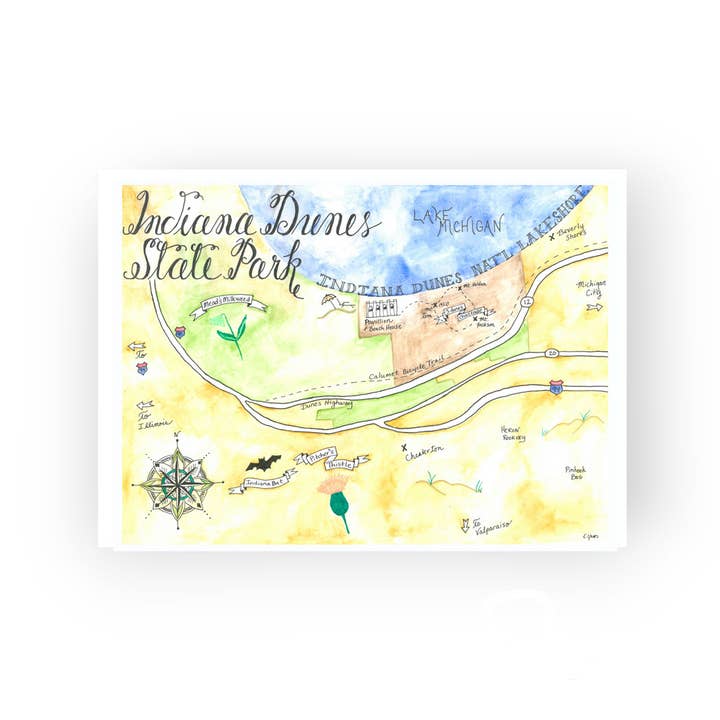 Emily Drew Yates Art & Illustration - Wholesale Postcard - Postcards - Watercolor Calligraphy Maps - 31 Maps31