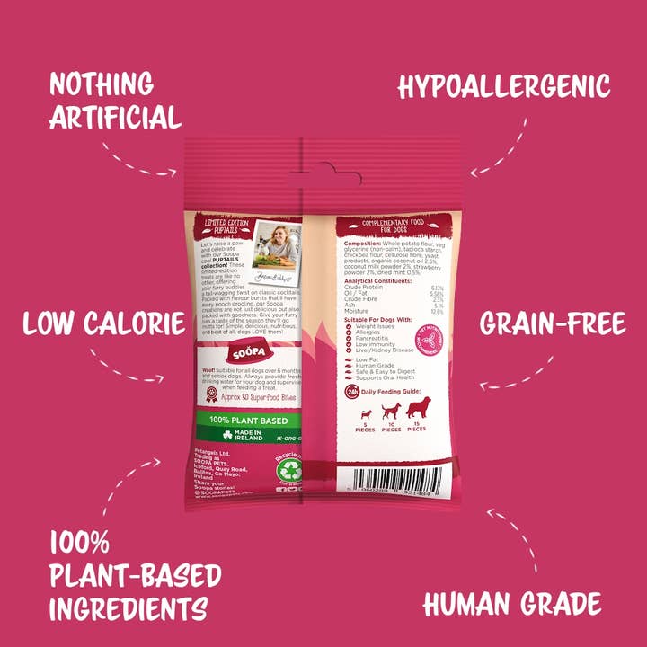 Soopa Europe - Wholesale Pet Treats - Dog - Strawberry Dog-Quiri Dog Treats