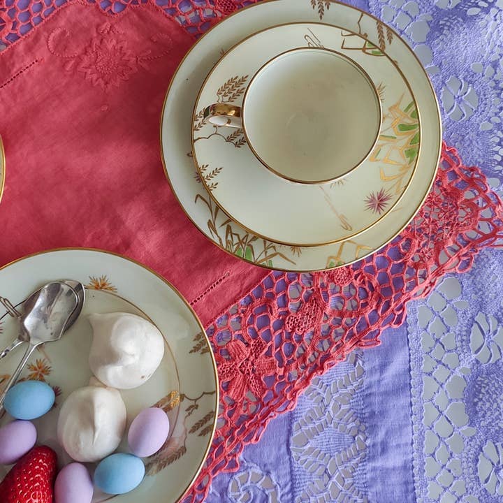 Heyfoo - Wholesale Placemat - Set van drie kleedjes met koraal buranokant