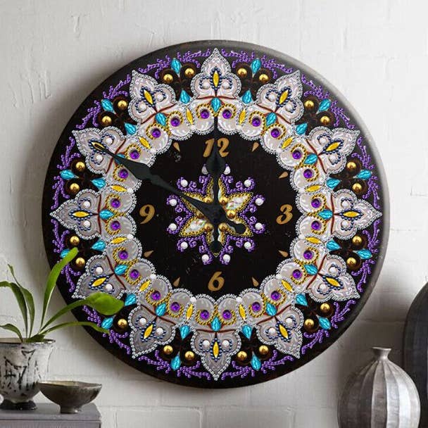 Midnight Mandala DIY Diamond Painting Metal Clock for wholesale by Diamond Brands
