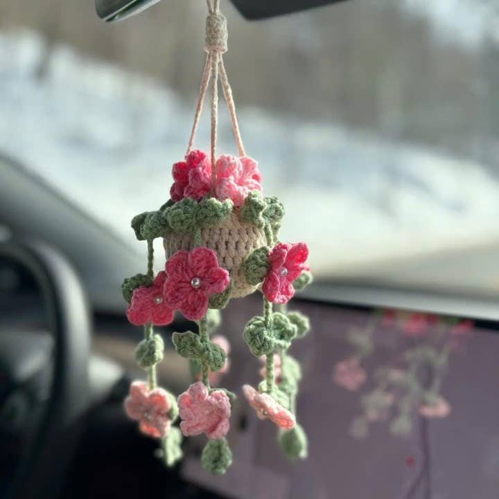 Anh2 LTD - Venta al por mayor Artículo decorativo de mesa - Planta colgante de ganchillo para coche, flor de ganchillo, planta pothos5