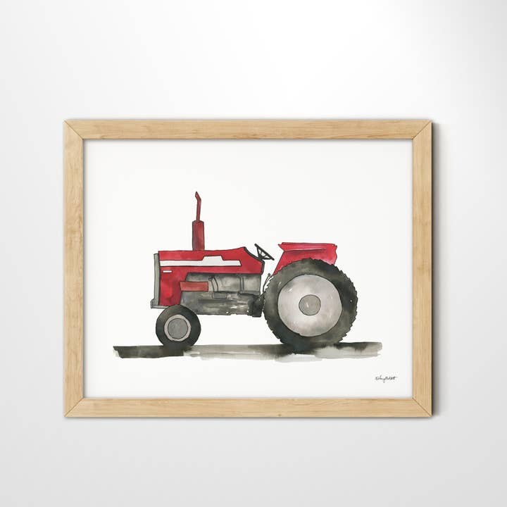 Red Tractor Art Print for wholesale by KelseyMDesigns