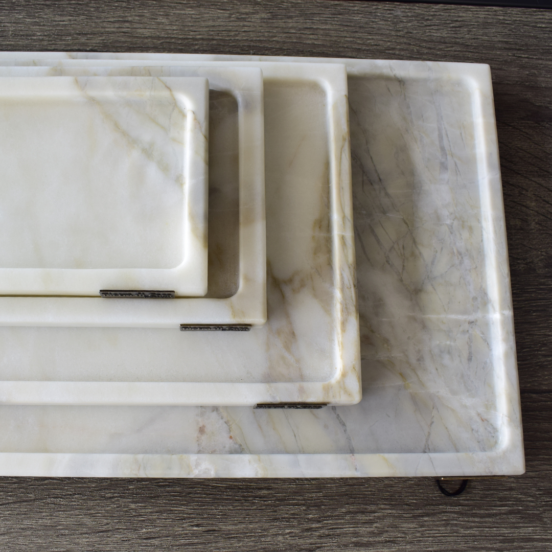 PIETRA DI CASA - Venta al por mayor Bandejas decorativas - Bandeja de mármol - PAPA ALANA en PT Calacatta3