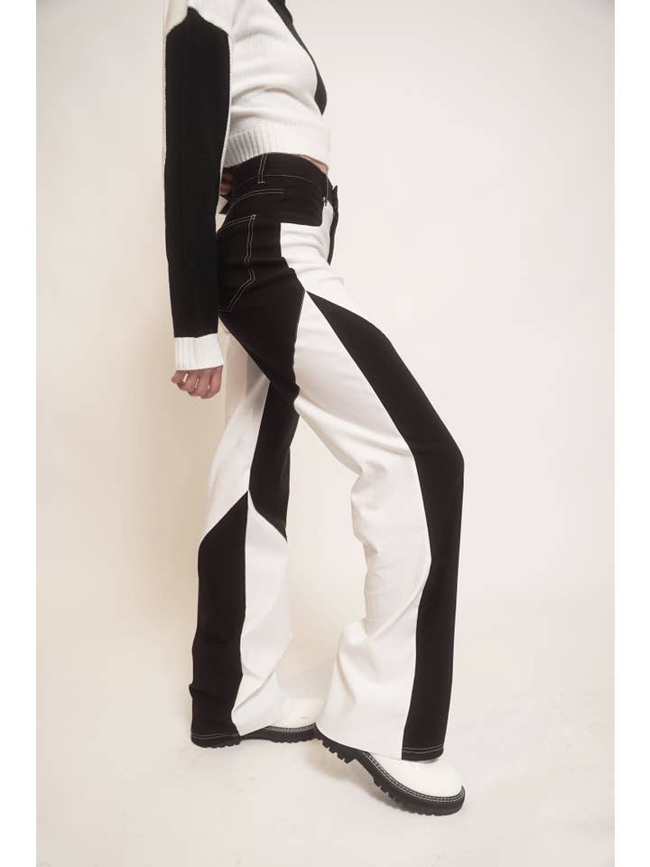 Sweet Rain - Wholesale Pants - Women's - Colorblock Straight Leg Pants2