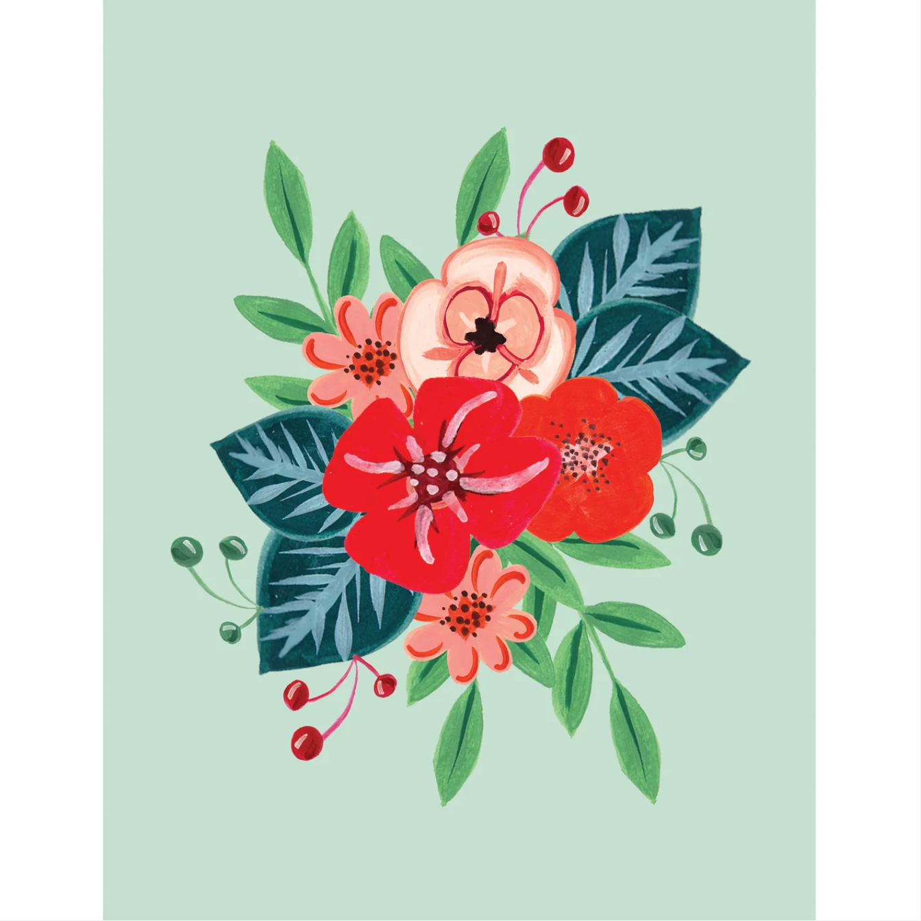 Paige & Willow - Wholesale Everyday Greeting Card - Red Flowers Card2