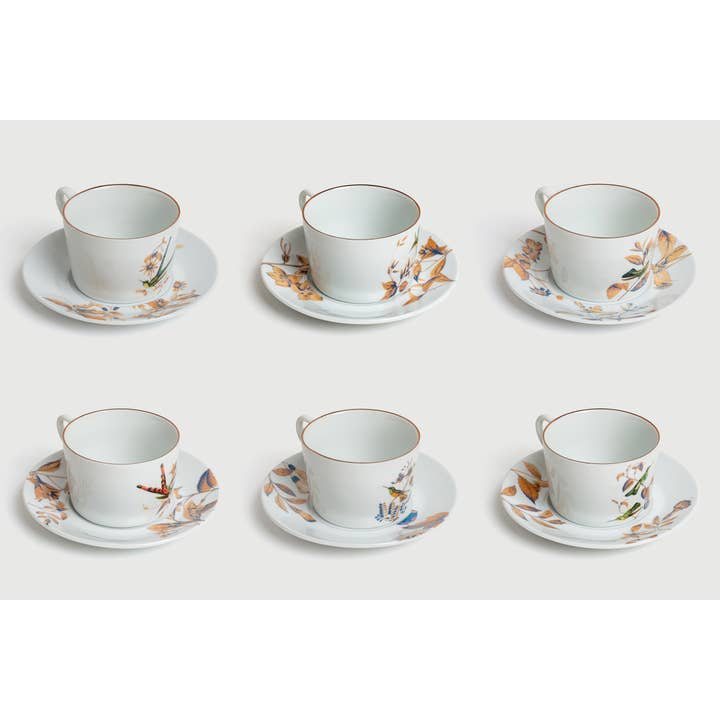 Conjunto Monteverde de 6 chávenas de chá por atacado de Vito Nesta Grand Tour