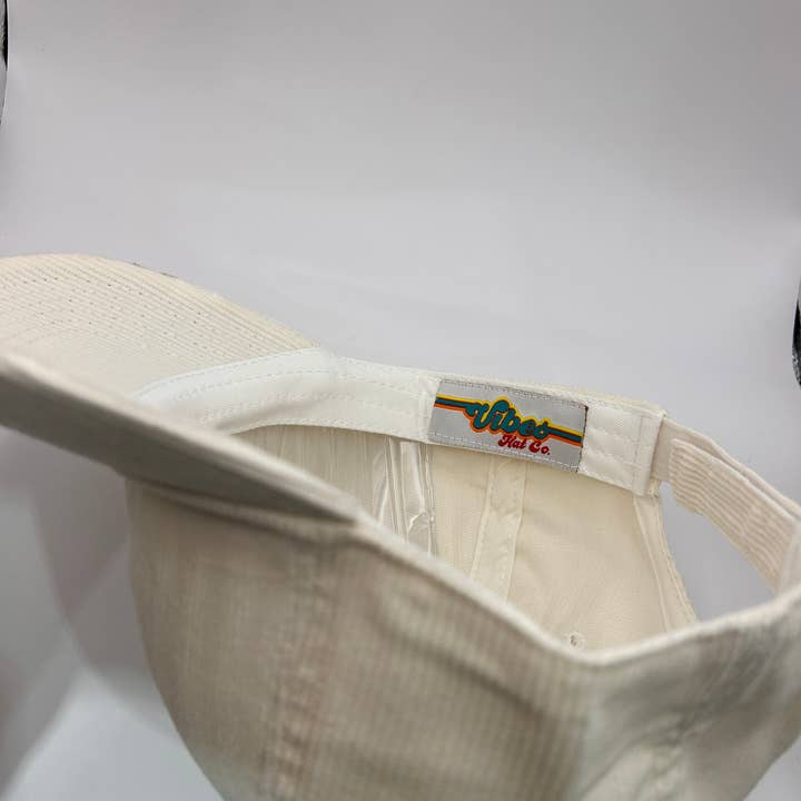Vibes Hat Company - Wholesale Baseball Cap - Unisex - Vibes Cream Corded Dad Hat | Hat Bar | Blank Caps