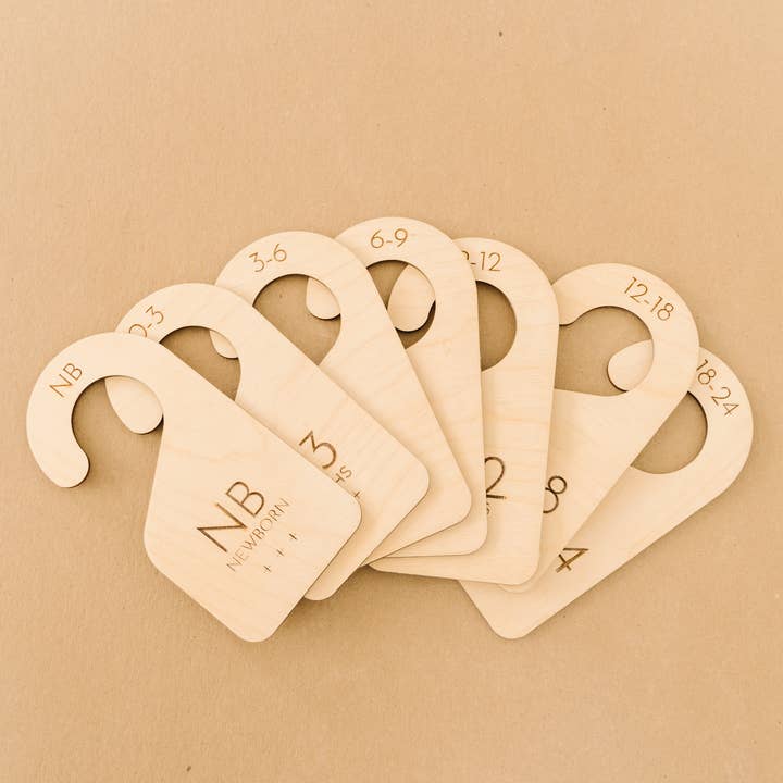 Goldie Letter Company - Wholesale Clothes Hangers - Wooden Baby Closet Dividers