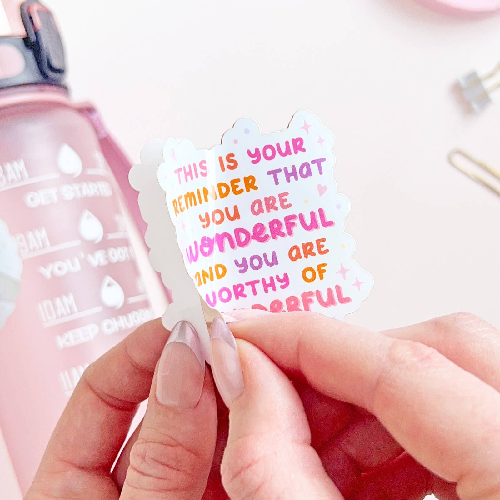 The Rosy Redhead - Wholesale Sticker - Worthy Of Wonderful Things Quote Positive Waterproof Sticker1