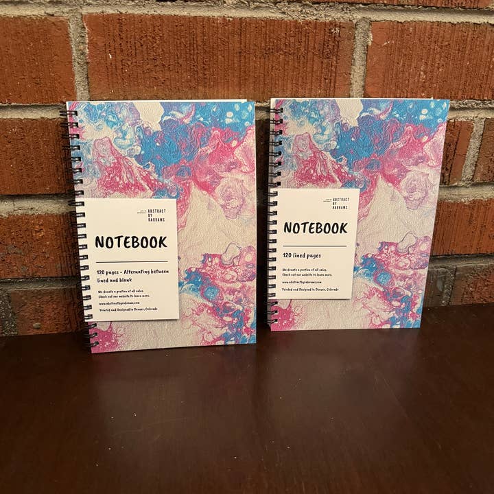 AbstractbyRabrams - Wholesale Notebook - Trans Pride Blue Pink Soft Touch Wire-O Journal - 5.5"x8"