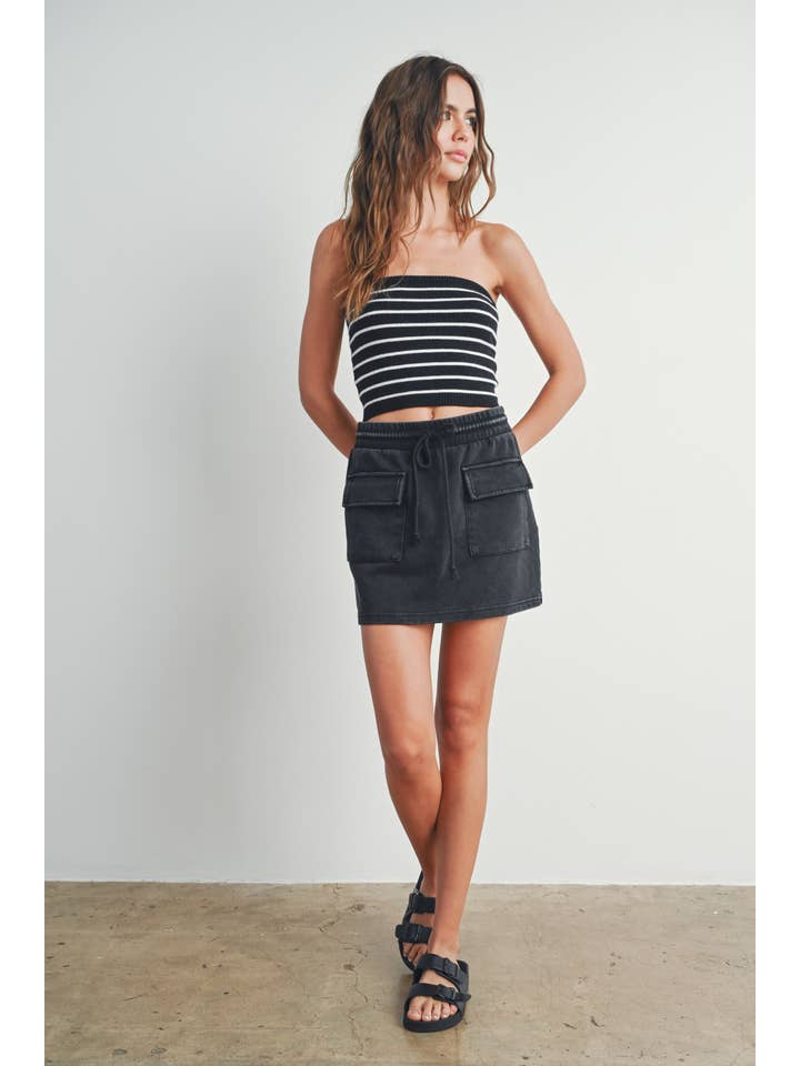 BUTTERMELON - Venta al por mayor Jersey corto de punto - Mujer - Suéter de tubo a rayas - BMW72593