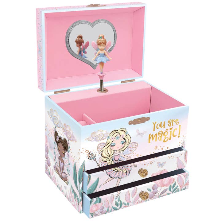 US Toy Company - Wholesale Jewelry Box/Organizer - Kids - Fairy Musical Jb 2-Drawer 3-unit case pack