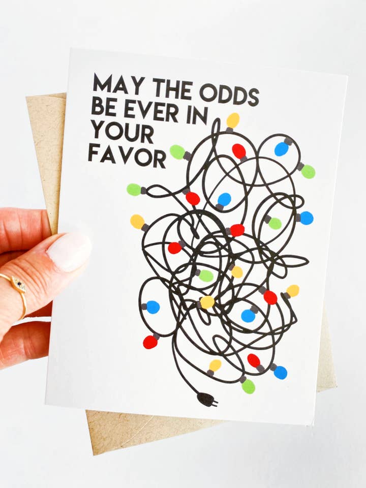 Luzes emaranhadas Cartão de Natal divertido Cartão de Natal por atacado de Five Dot Post