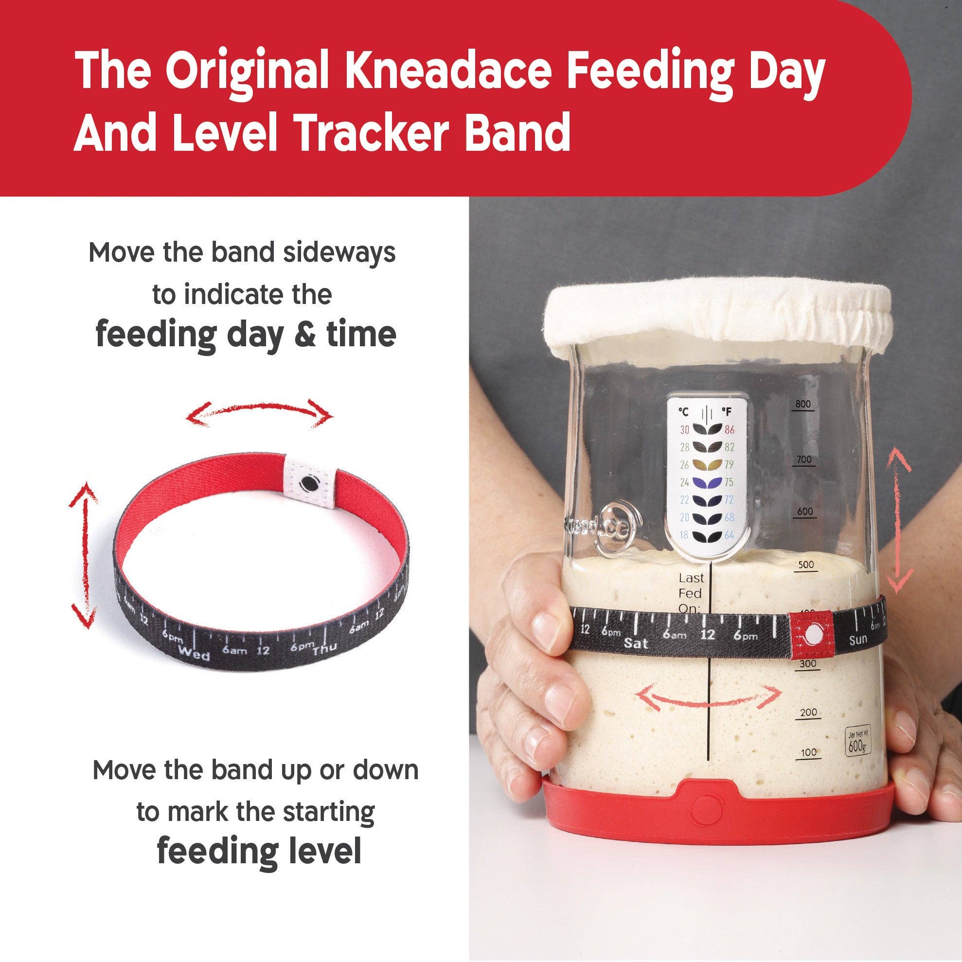 KneadAce – wholesale Kitchen tool/gadget – KneadAce® PRO  34 Oz Sourdough Starter Jar3