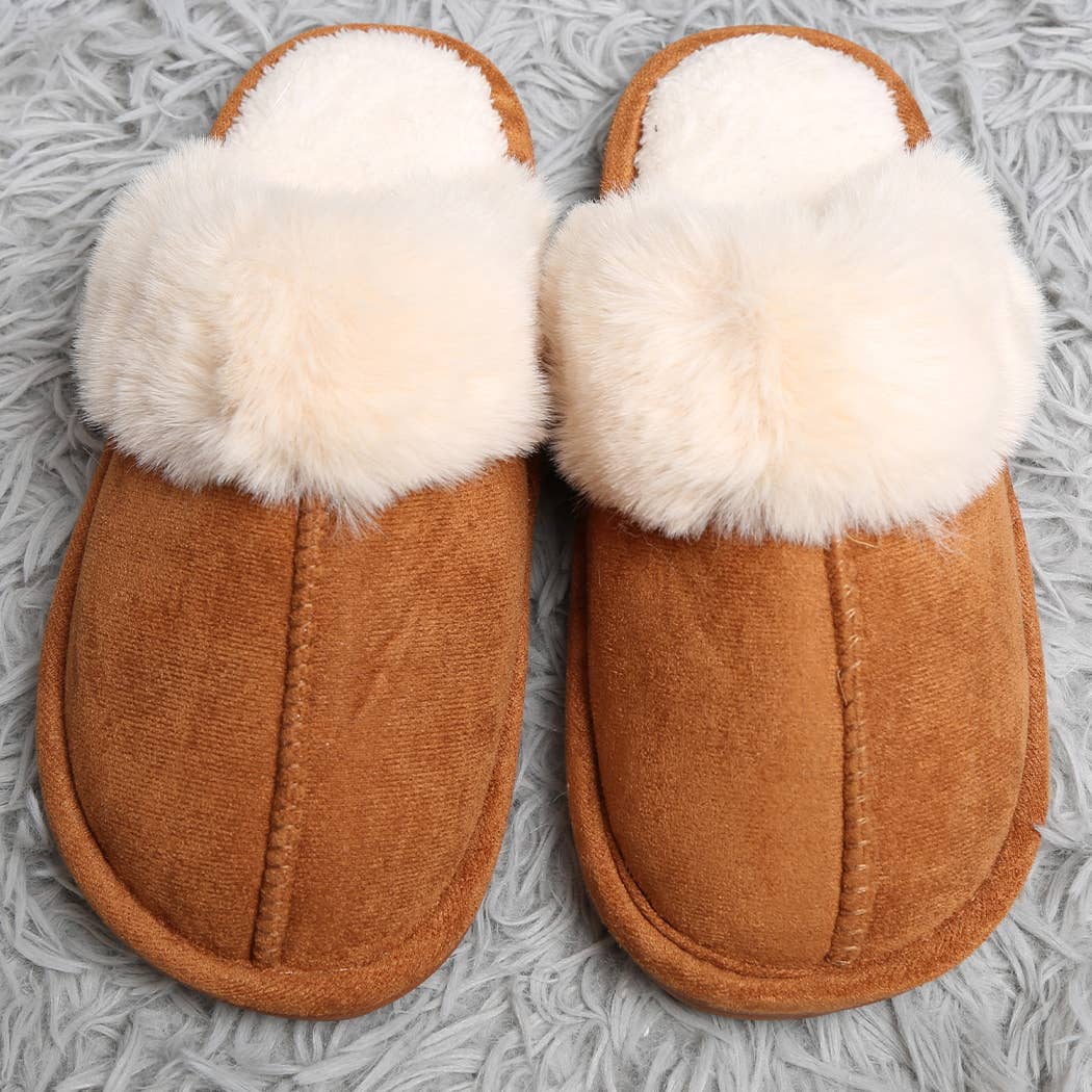 Fashion City - Wholesale Slippers - Women's - Solid Faux Fur Suede All Day Mule Slippers6