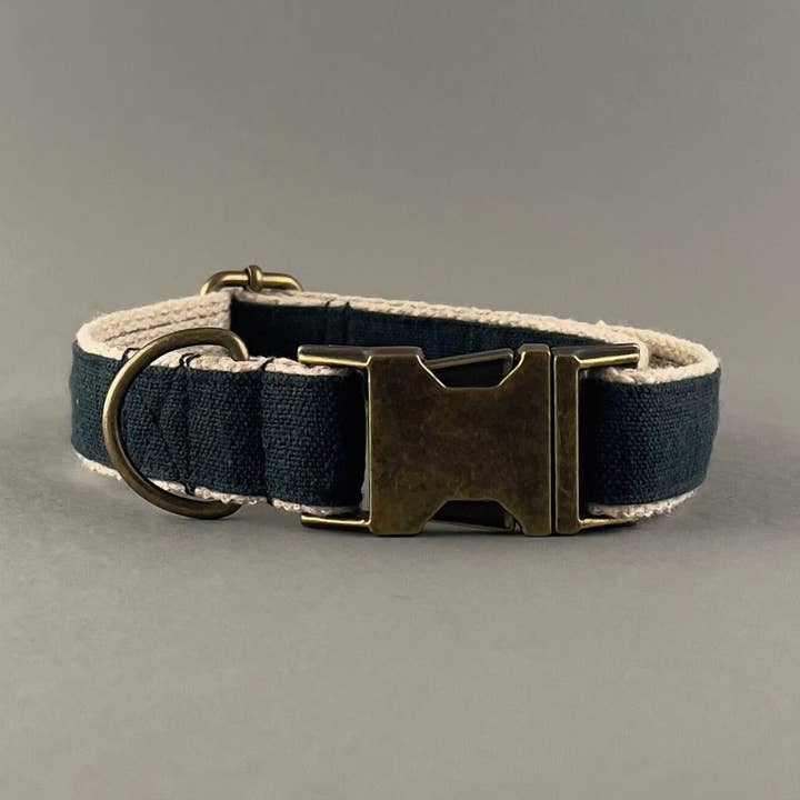 Mørkegrøn Hamp Hundehalsbånd med hamp stof og brugerdefineret for engroshandel hos Pawsome Pet Toys