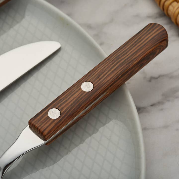 ANNOVA - Wholesale Flatware Set - ANNOVA Walnut Wood Silverware Set 20 Pieces Retro6