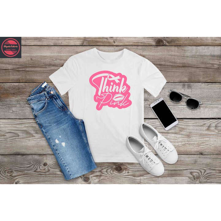 Think Pink, Cancer Awareness Shirt for wholesale by MysticTshirts