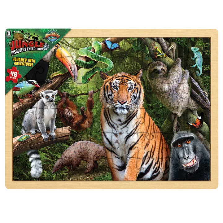 15.75" x 11.75" 48PC JUNGLE PUZZLE for wholesale by The Toy Network